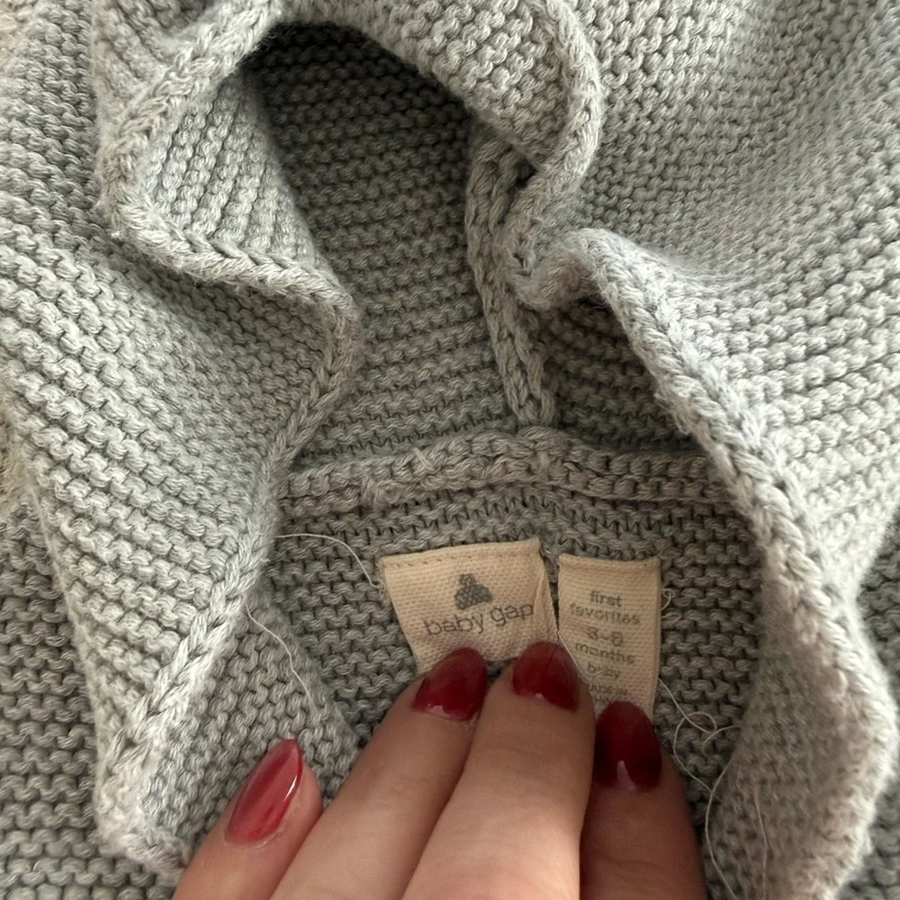 Baby Gap Soft Gray Knit Baby Sweater